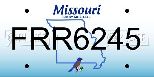 FRR6245 Missouri License Plate