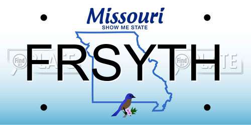 FRSYTH Missouri License Plate