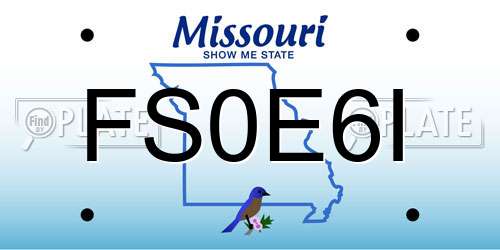 FS0E6I Missouri License Plate