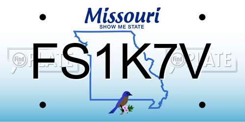 FS1K7V Missouri License Plate