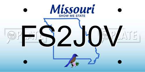 FS2J0V Missouri License Plate