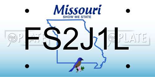 FS2J1L Missouri License Plate