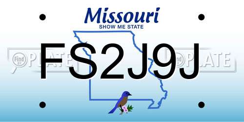 FS2J9J Missouri License Plate