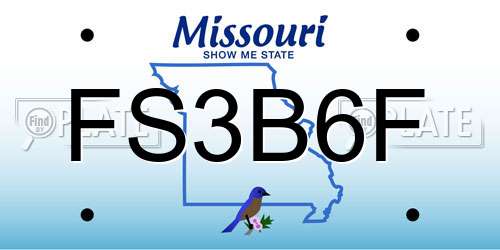 FS3B6F Missouri License Plate