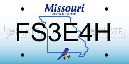 FS3E4H Missouri License Plate