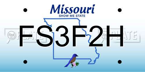 FS3F2H Missouri License Plate