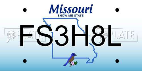 FS3H8L Missouri License Plate