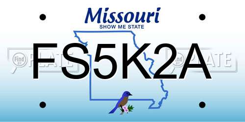 FS5K2A Missouri License Plate