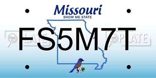 FS5M7T Missouri License Plate