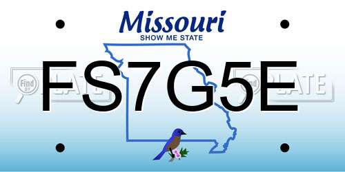 FS7G5E Missouri License Plate