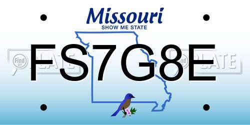 FS7G8E Missouri License Plate