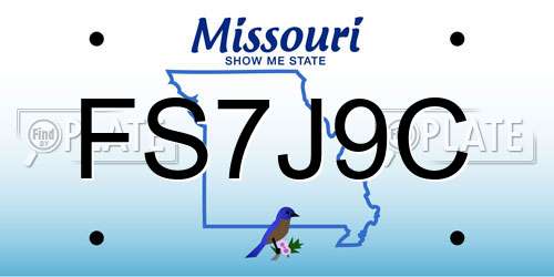 FS7J9C Missouri License Plate