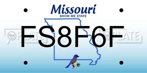 FS8F6F Missouri License Plate