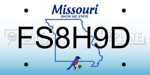 FS8H9D Missouri License Plate