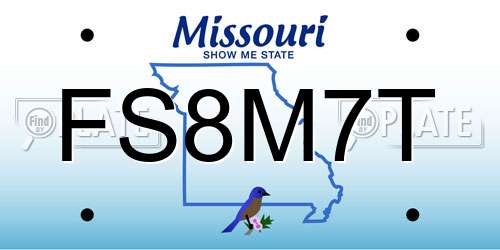 FS8M7T Missouri License Plate