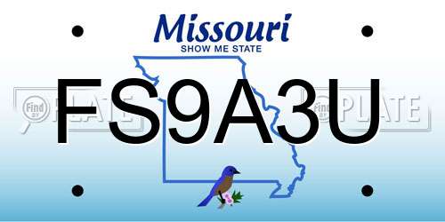 FS9A3U Missouri License Plate