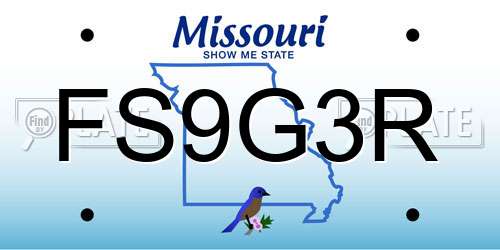 FS9G3R Missouri License Plate