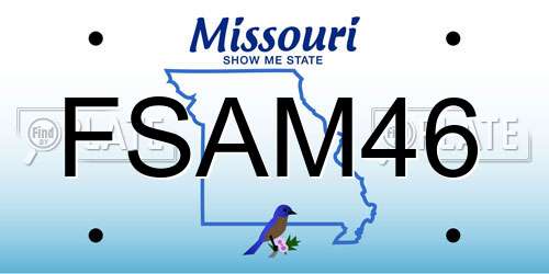 FSAM46 Missouri License Plate