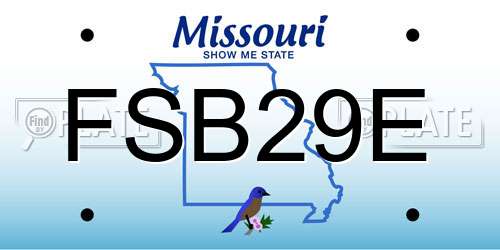 FSB29E Missouri License Plate