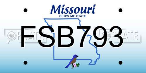 FSB793 Missouri License Plate