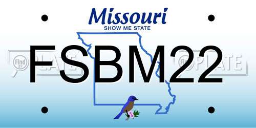 FSBM22 Missouri License Plate