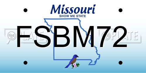 FSBM72 Missouri License Plate