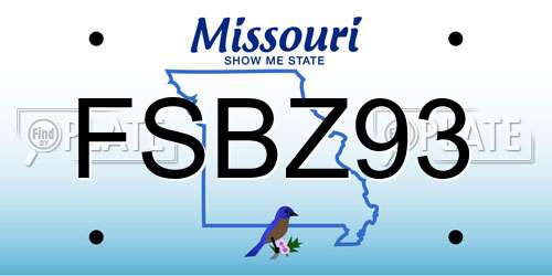 FSBZ93 Missouri License Plate