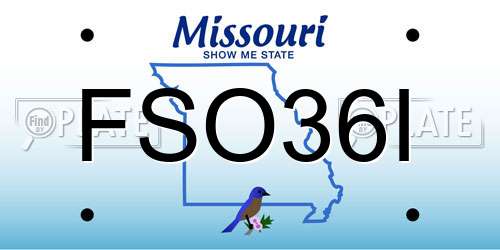 FSO36I Missouri License Plate