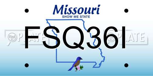 FSQ36I Missouri License Plate