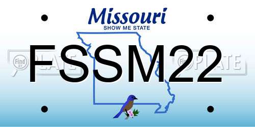 FSSM22 Missouri License Plate