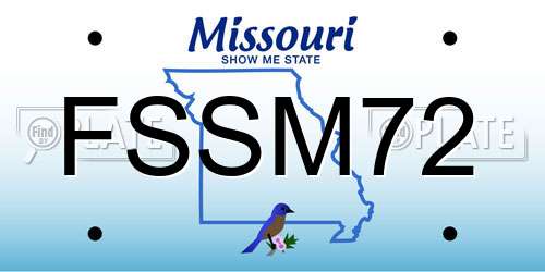 FSSM72 Missouri License Plate