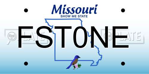 FST0NE Missouri License Plate