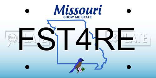 FST4RE Missouri License Plate