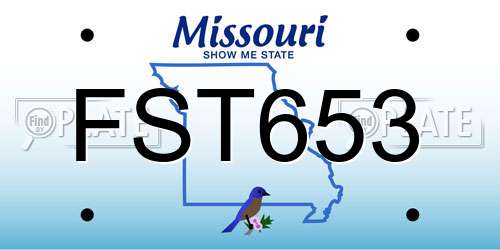 FST653 Missouri License Plate