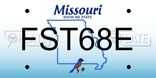 FST68E Missouri License Plate