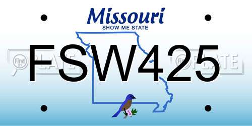 FSW425 Missouri License Plate