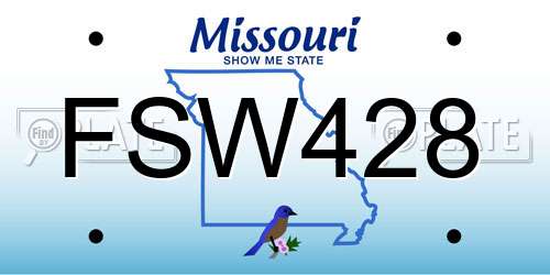FSW428 Missouri License Plate