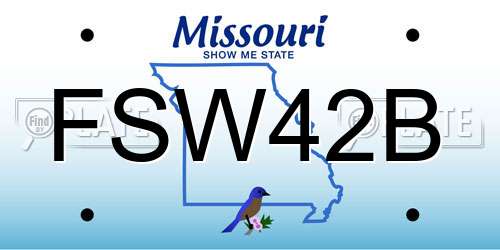 FSW42B Missouri License Plate