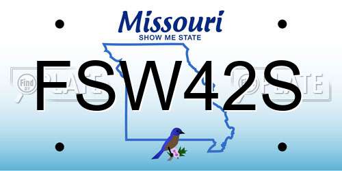 FSW42S Missouri License Plate