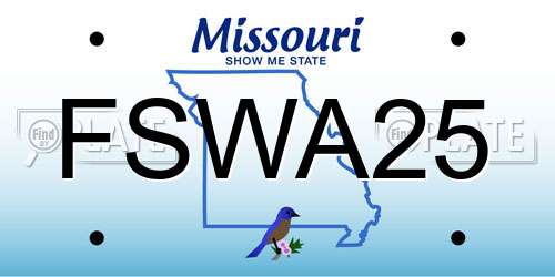 FSWA25 Missouri License Plate