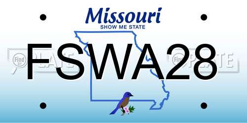 FSWA28 Missouri License Plate
