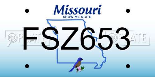 FSZ653 Missouri License Plate