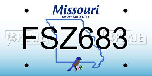 FSZ683 Missouri License Plate