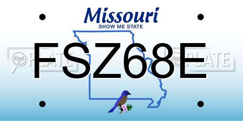 FSZ68E Missouri License Plate