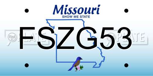 FSZG53 Missouri License Plate