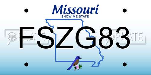 FSZG83 Missouri License Plate