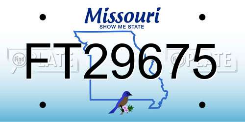 FT29675 Missouri License Plate