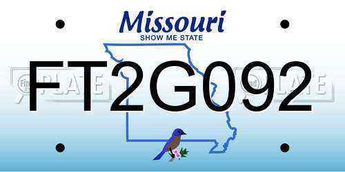 FT2G092 Missouri License Plate