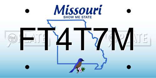 FT4T7M Missouri License Plate