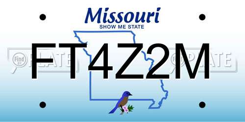 FT4Z2M Missouri License Plate